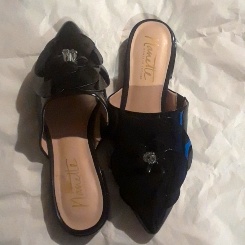 Nanette Lepore  Patent Mules Size 7.5